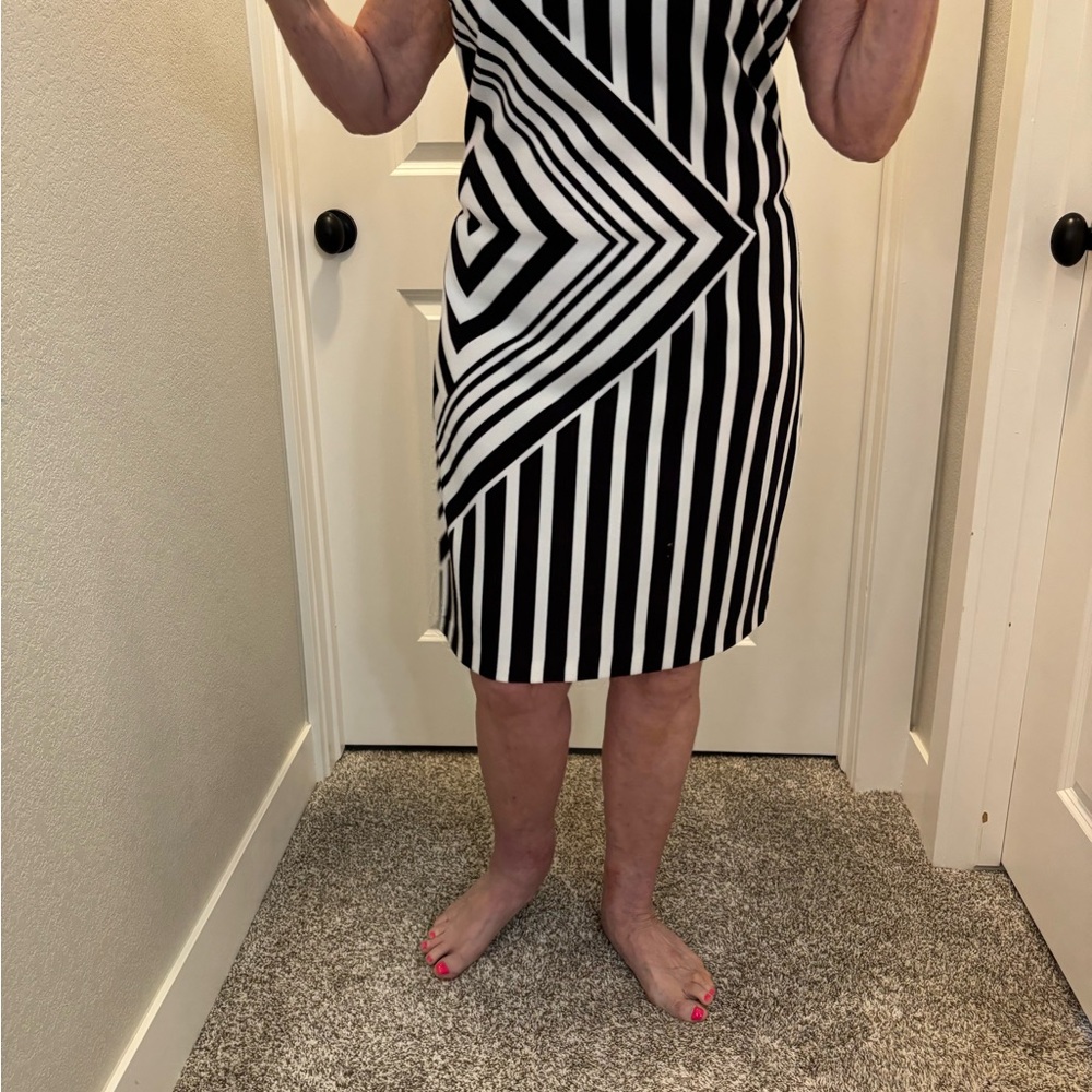 Black and White Striped Dress